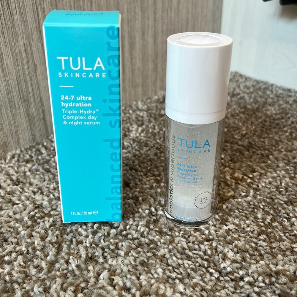 Tula 24-7 ultra hydration Triple-Hydra Complex day & night serum 1 oz.